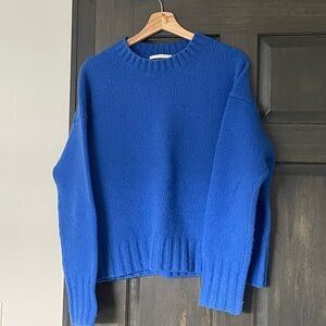Helmut Lang Cobalt Blue Brushed Wool Sweater